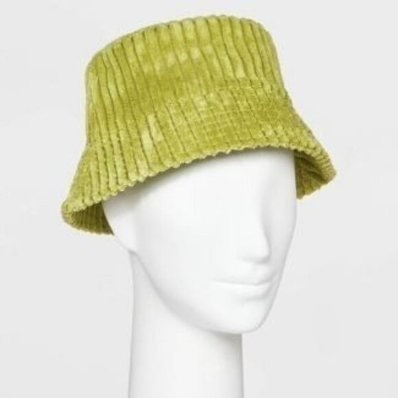 wild fable Accessories - Wild Fable Women's Wide Wale Green Corduroy Bucket Hat